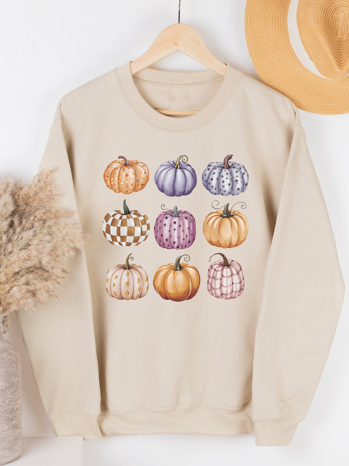 Patterned Pumpkin Graphic Sweatshirt