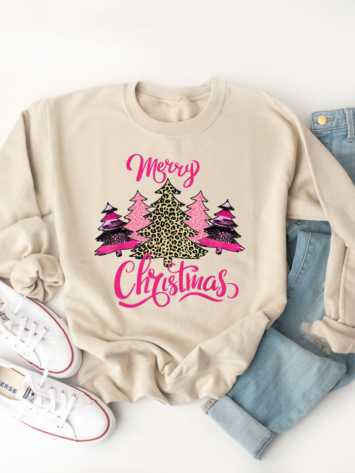 Cheetah Merry Christmas - Christmas Graphic Sweatshirt