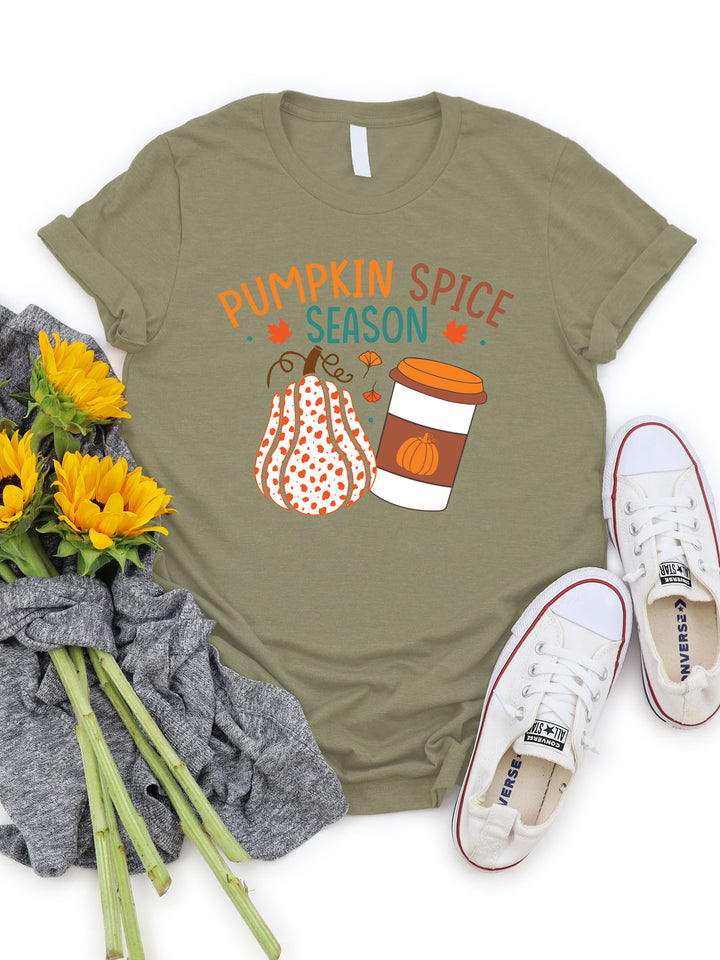 Pumpkin Spice Season Polka Dot Graphic Tee