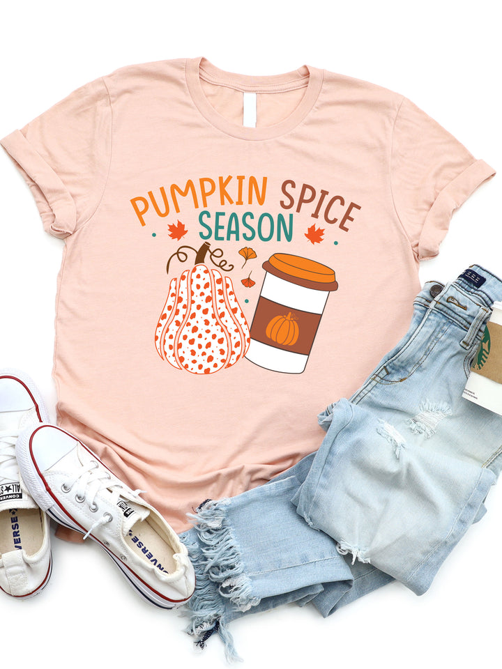 Pumpkin Spice Season Polka Dot Graphic Tee