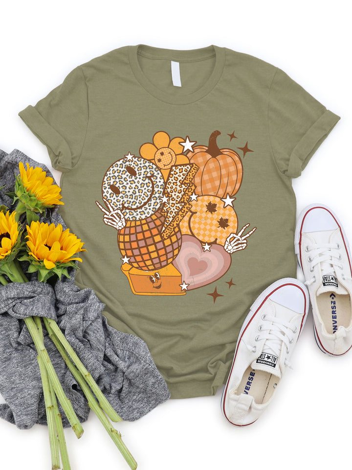 Pumpkin Smiley Disco - Graphic Tee