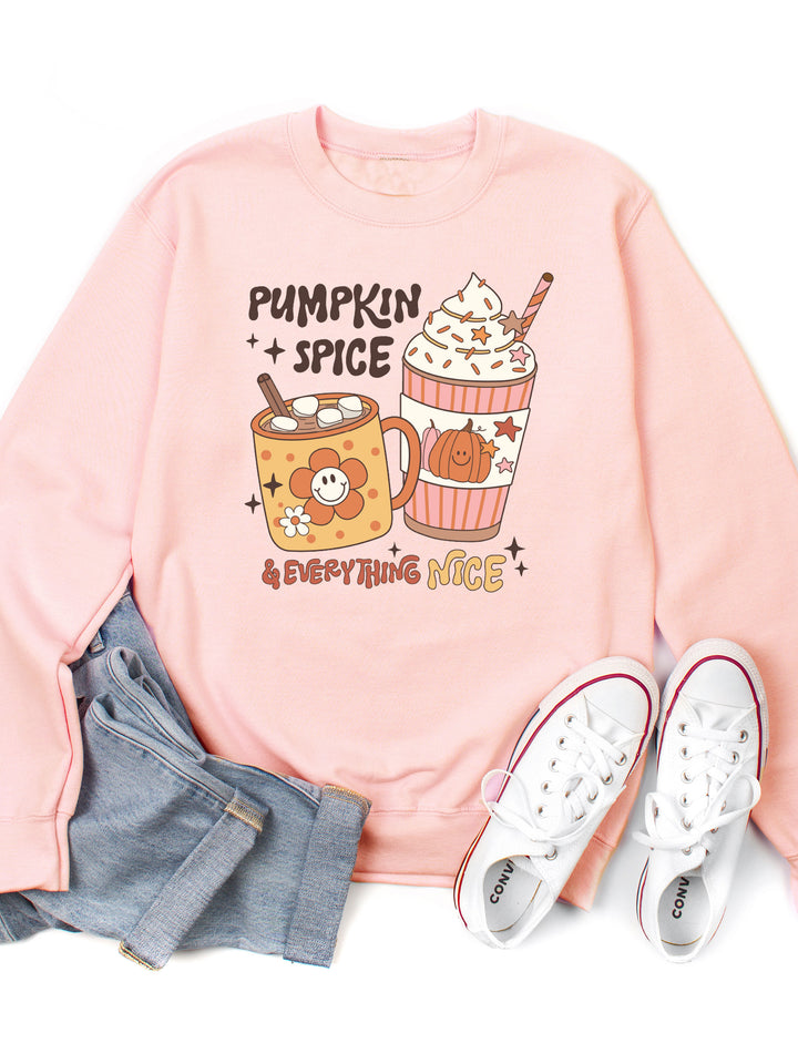 Pumpkin Spice & Everything Nice (Coffee Design) Graphic Sweatshirt
