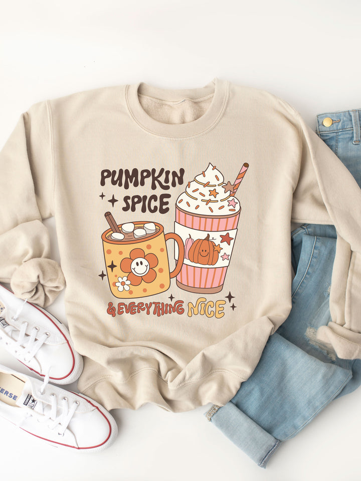 Pumpkin Spice & Everything Nice (Coffee Design) Graphic Sweatshirt