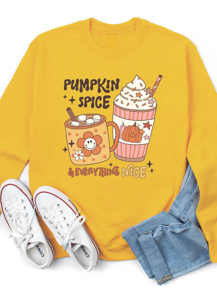 Pumpkin Spice & Everything Nice (Coffee Design) Graphic Sweatshirt