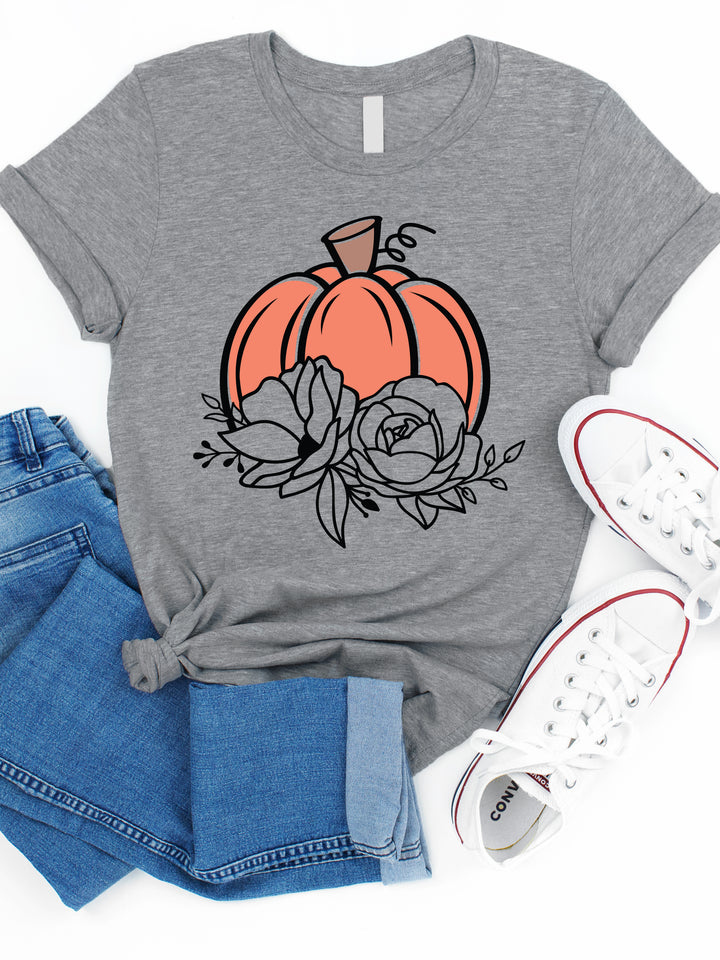 Floral Pumpkin Harvest Graphic Tee