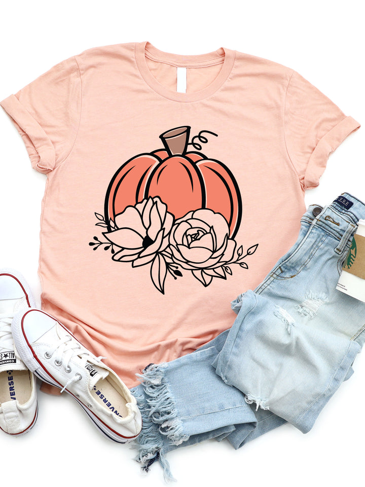 Floral Pumpkin Harvest Graphic Tee