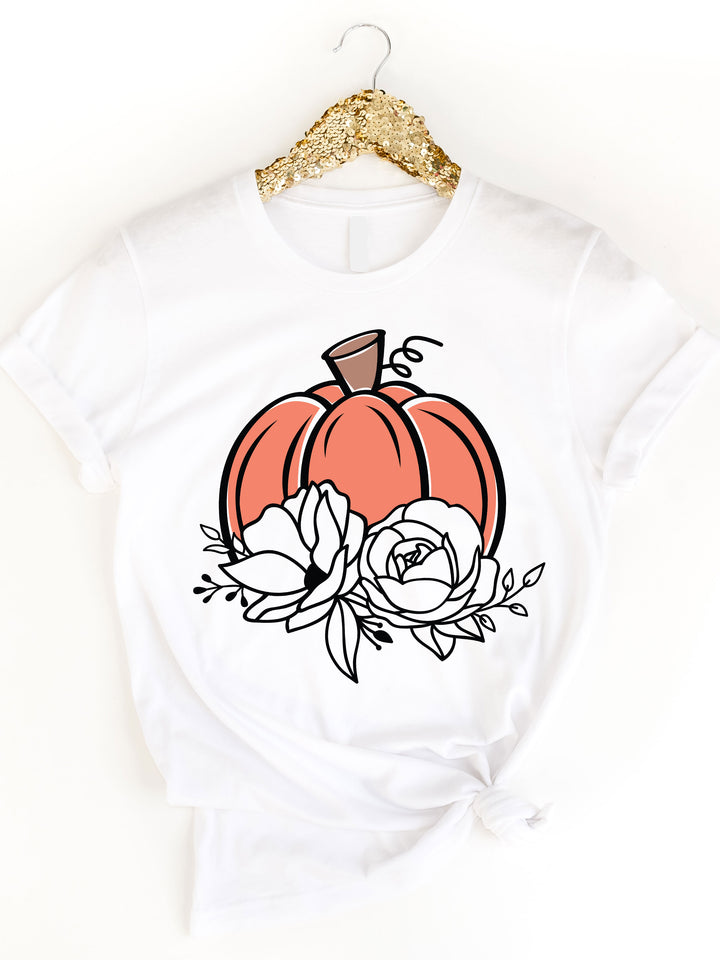 Floral Pumpkin Harvest Graphic Tee