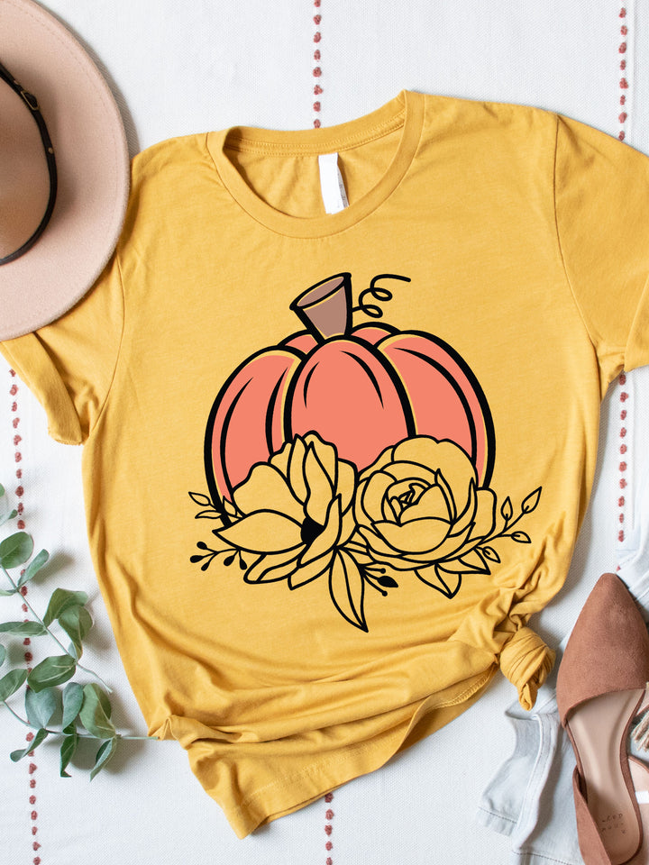 Floral Pumpkin Harvest Graphic Tee