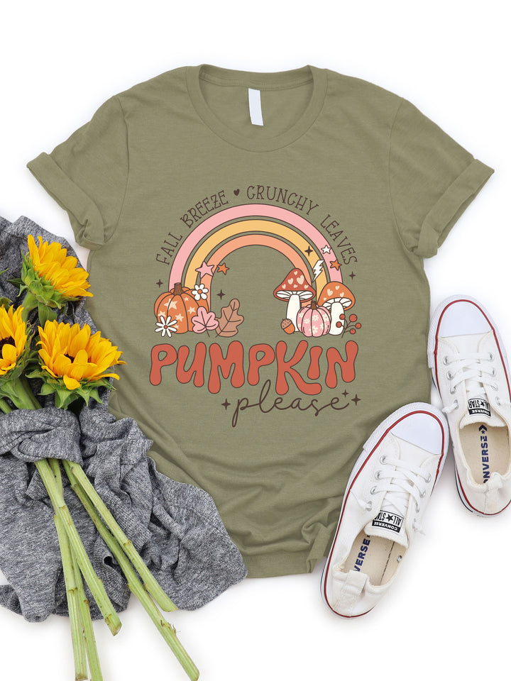 Rainbow Pumpkin Please Graphic Tee