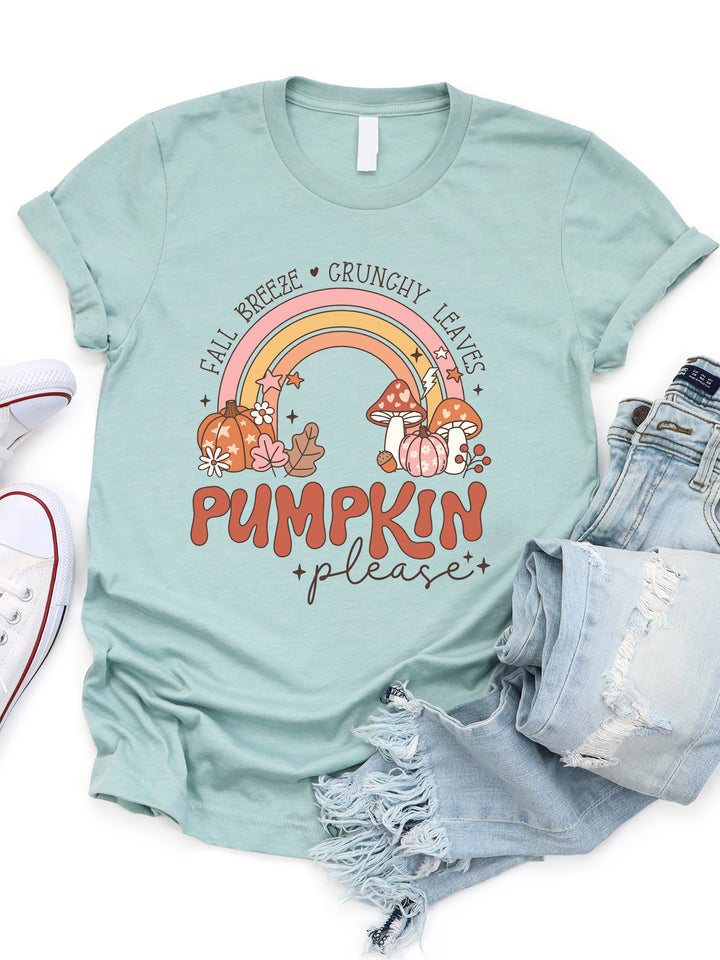 Rainbow Pumpkin Please Graphic Tee