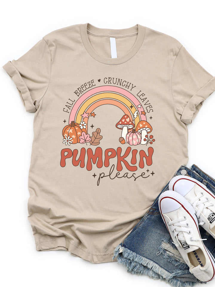 Rainbow Pumpkin Please Graphic Tee