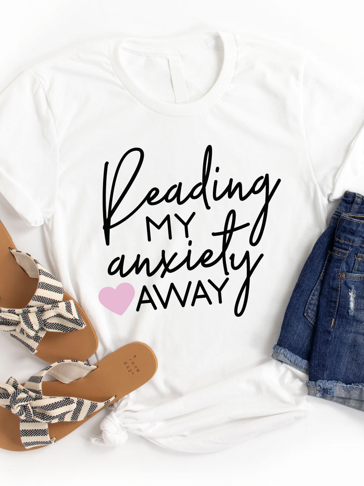 Reading my Anxiety Away Graphic Tee