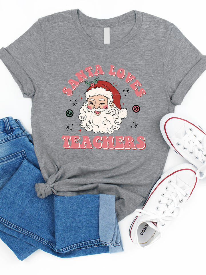 Santa Loves Teachers Graphic Tee