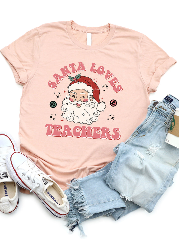 Santa Loves Teachers Graphic Tee