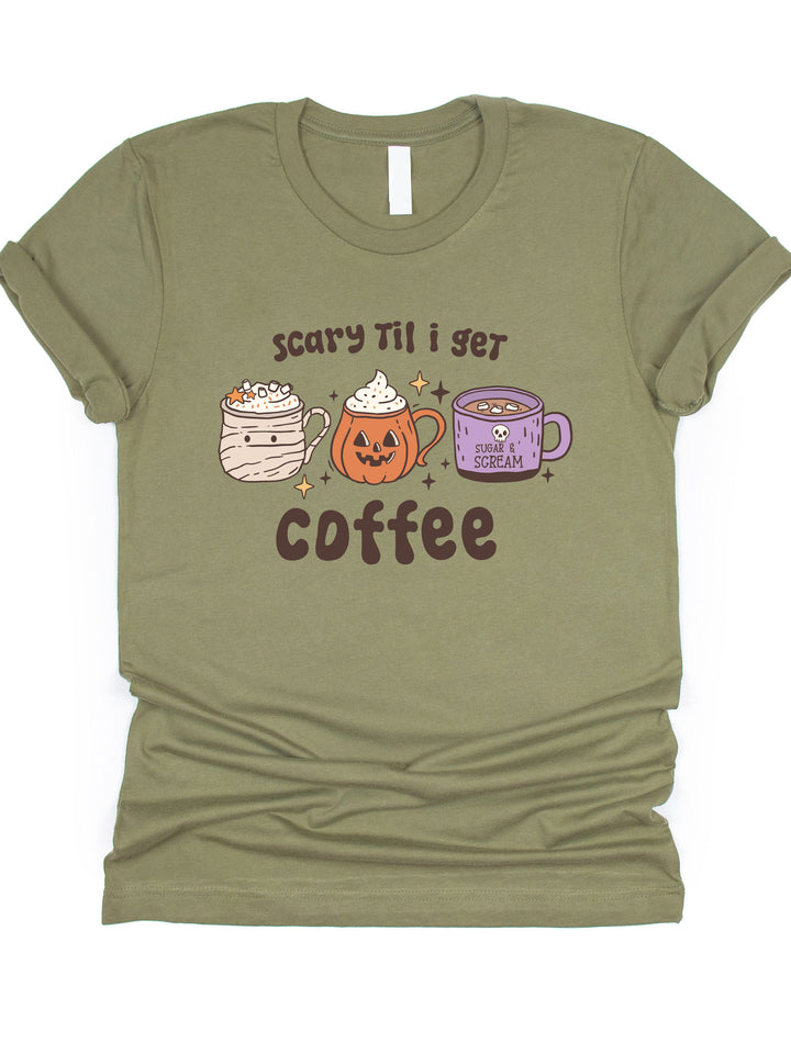 Scary Til I Get Coffee Graphic Tee