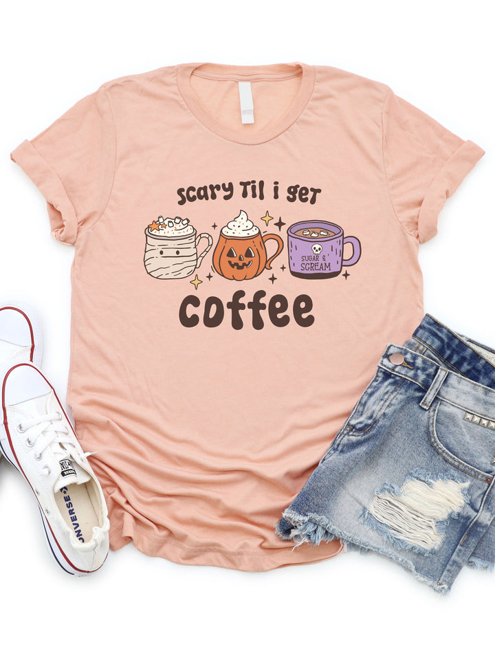 Scary Til I Get Coffee Graphic Tee