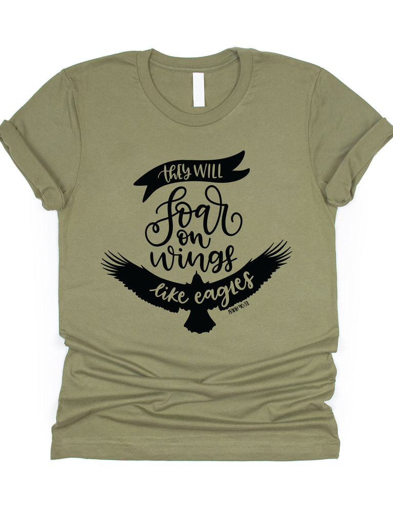 On Eagles Wings V-Neck Tee