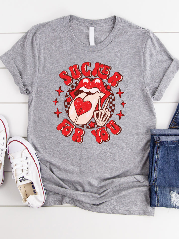 Sucker for You Lips Graphic Tee