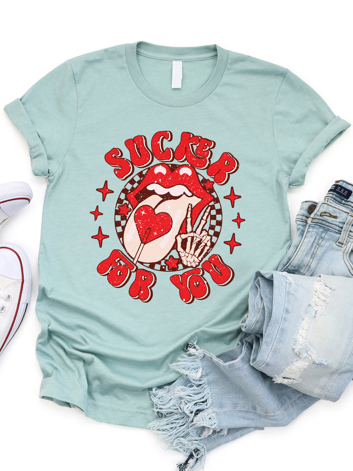 Sucker for You Lips Graphic Tee