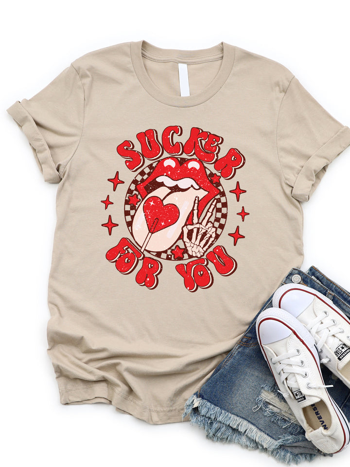 Sucker for You Lips Graphic Tee