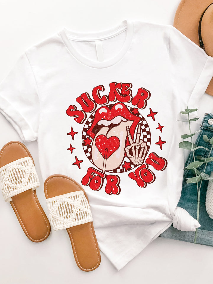 Sucker for You Lips Graphic Tee