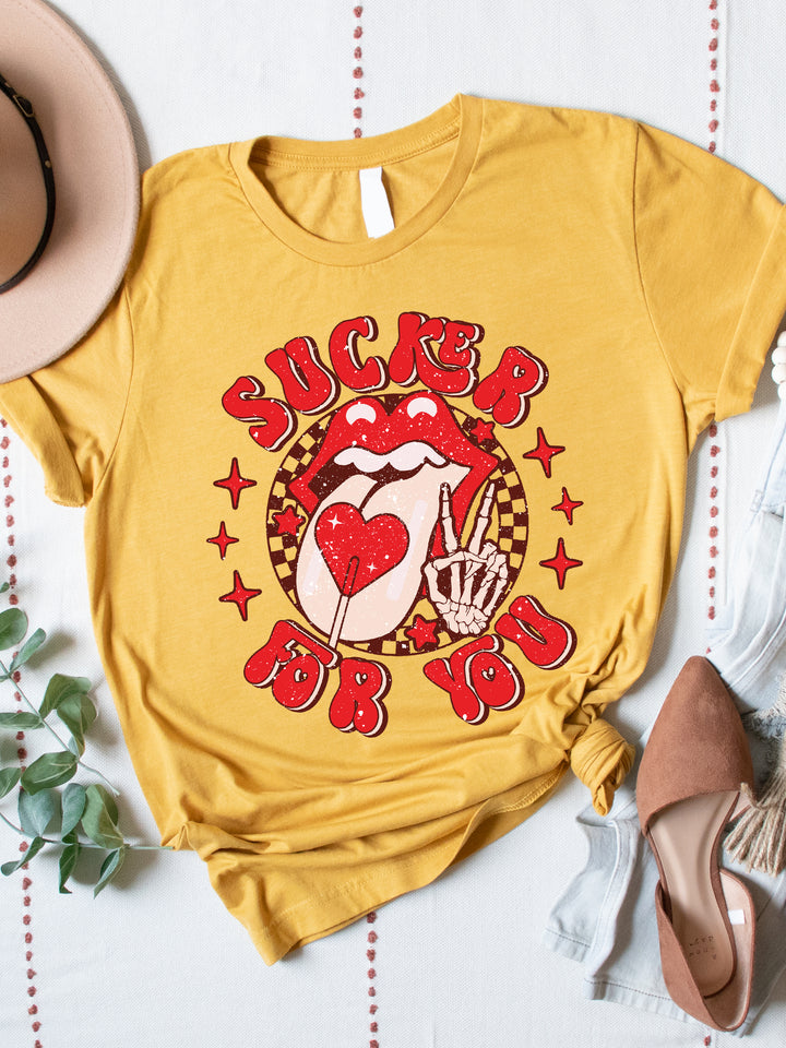Sucker for You Lips Graphic Tee