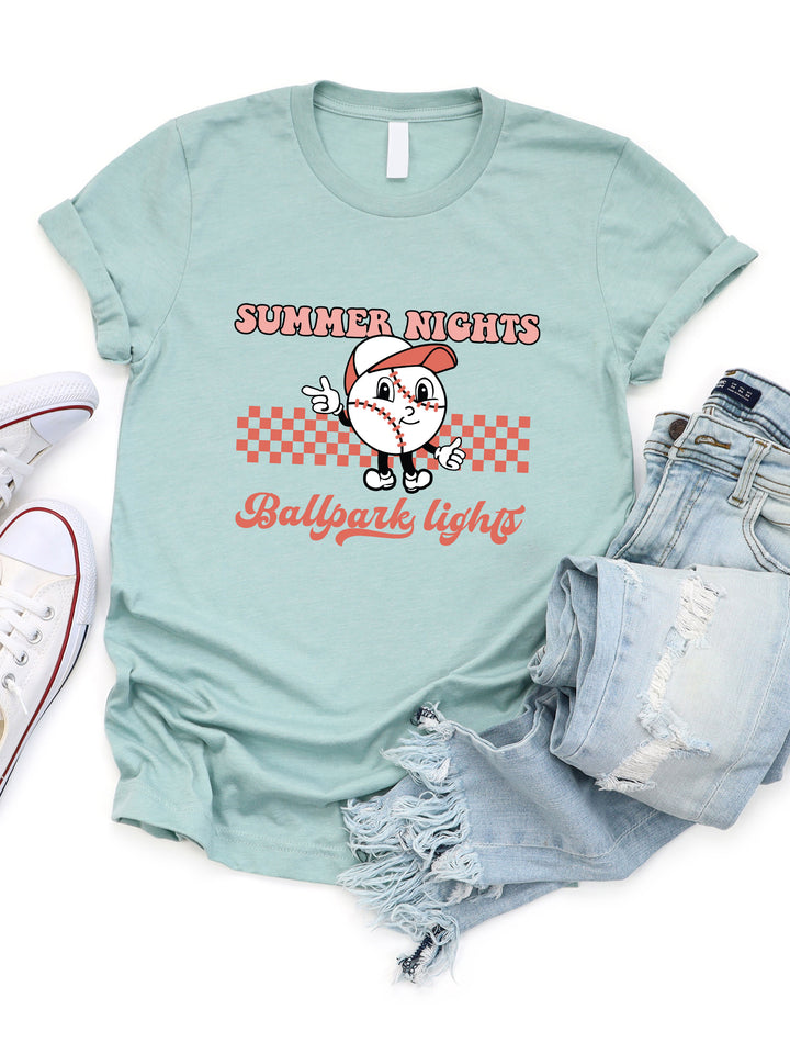 Summer Baseball Nights Graphic Tee