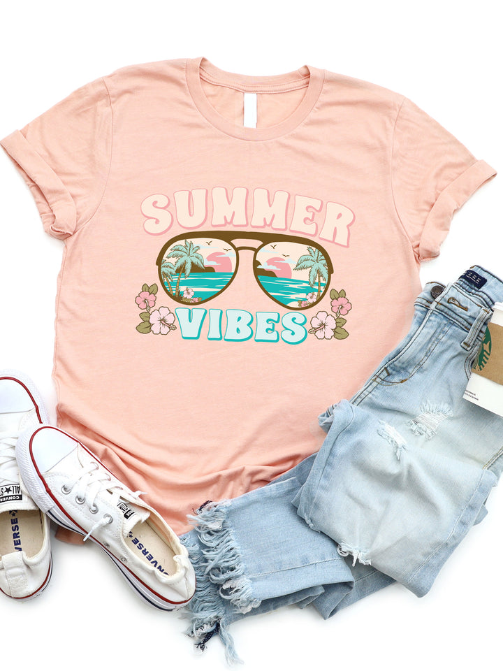 Summer Vibes Sunglasses Graphic Tee