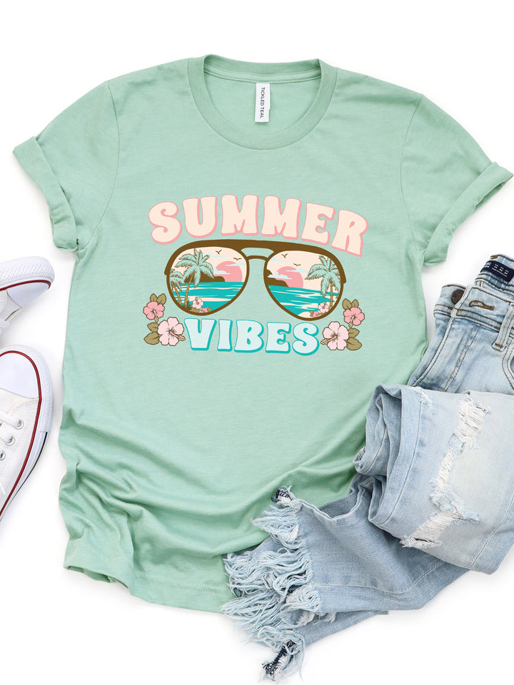 Summer Vibes Sunglasses Graphic Tee