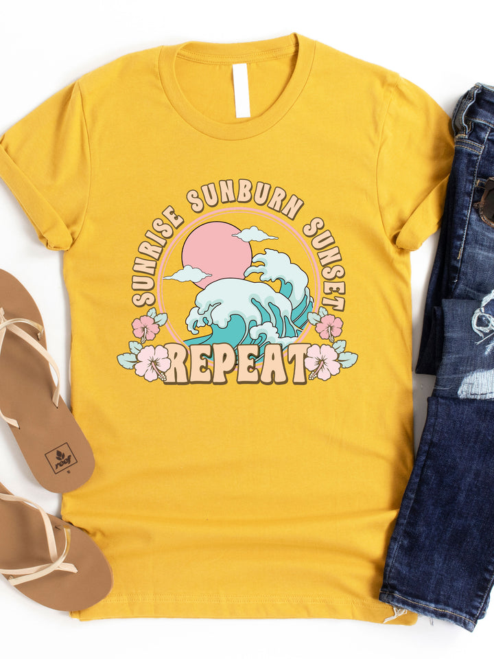 Sunrise Sunburn Sunset Repeat Graphic Tee