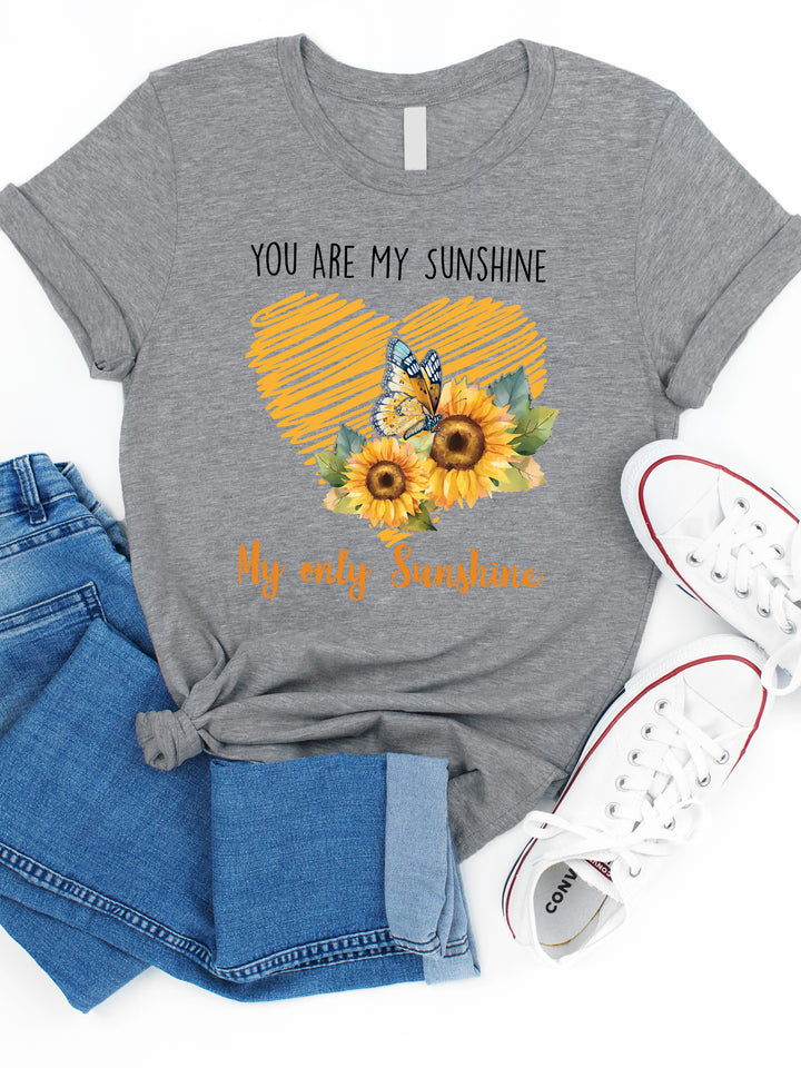 You Are My Sunshine Sunflower Heart Graphic Tee