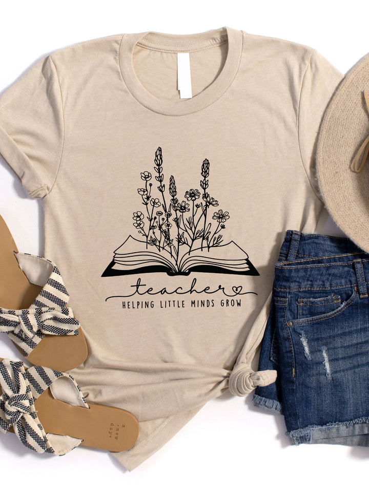 Teacher Helping Little Minds Grow Graphic Tee