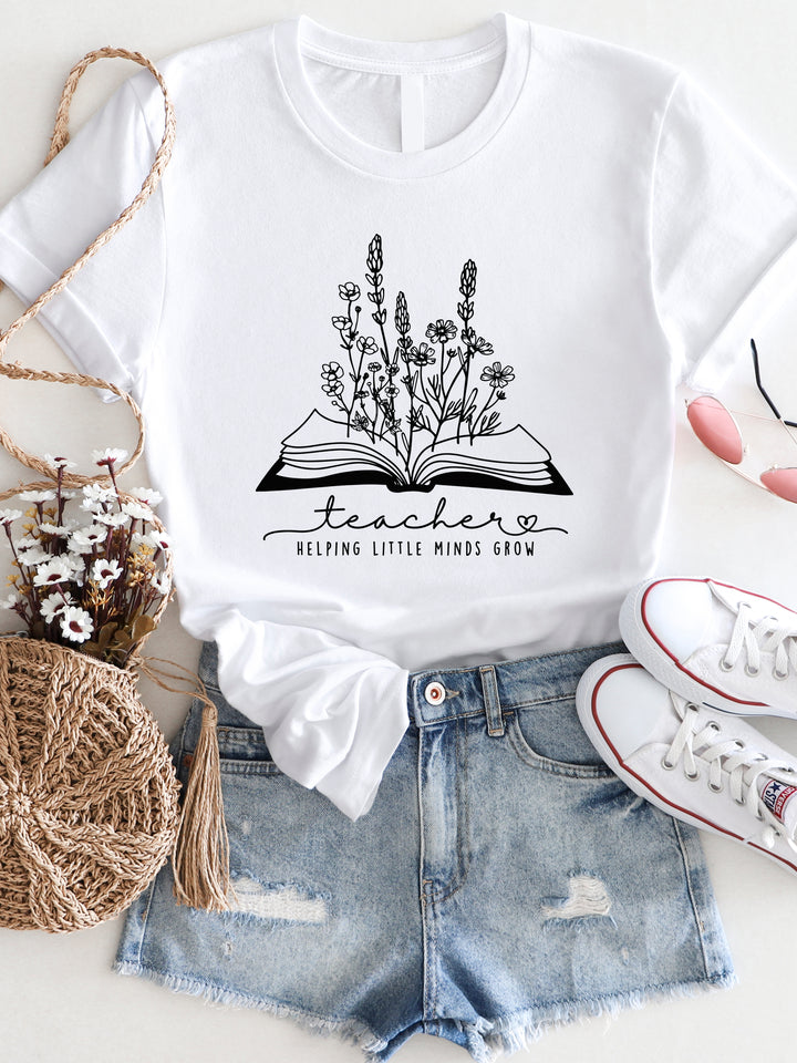 Teacher Helping Little Minds Grow Graphic Tee