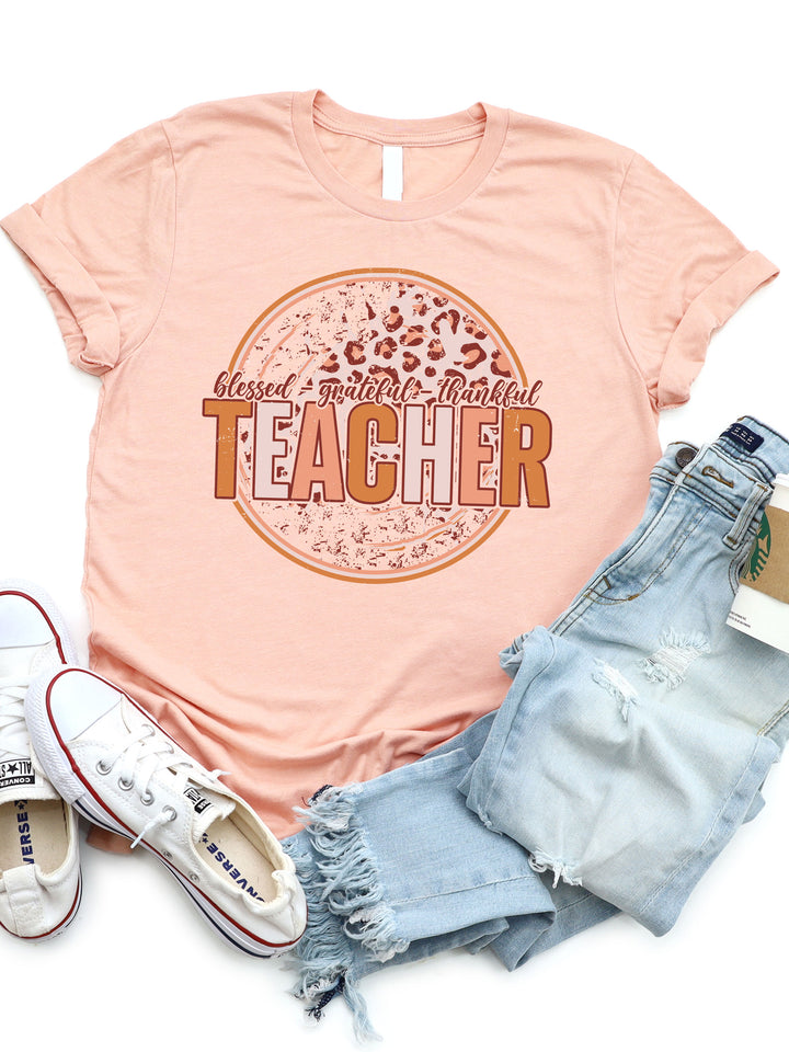 Teacher Circle Cheetah Graphic Tee