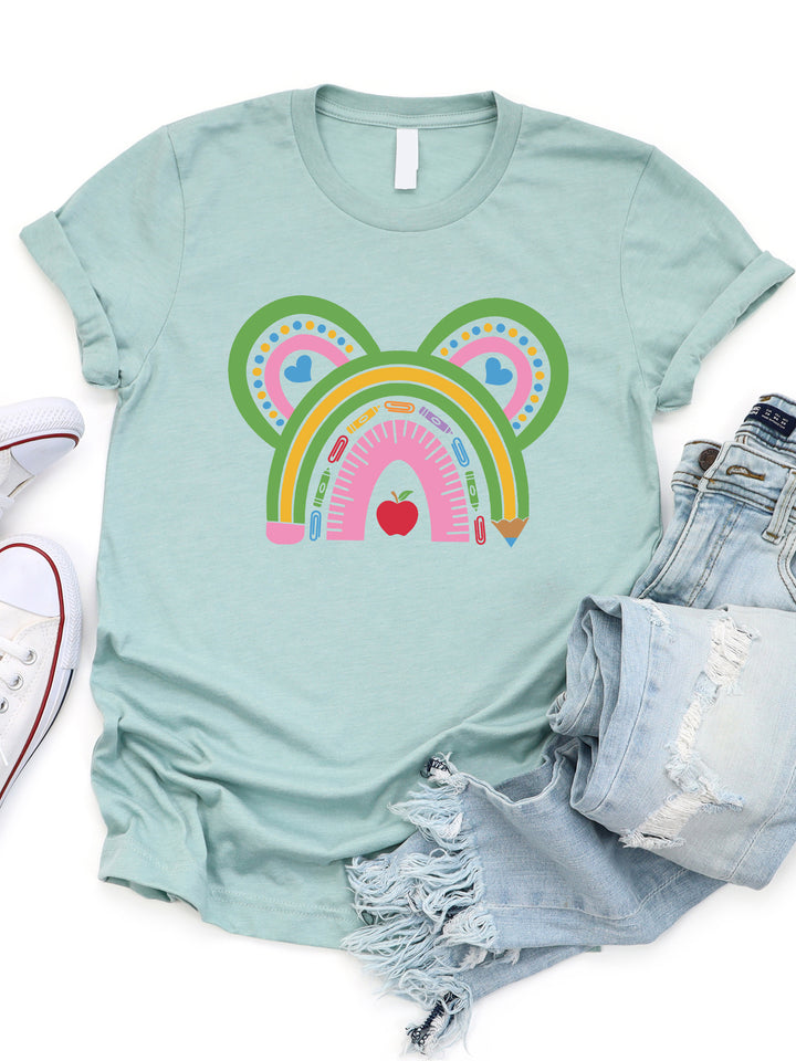 Teacher Minnie Mouse Rainbow Graphic Tee