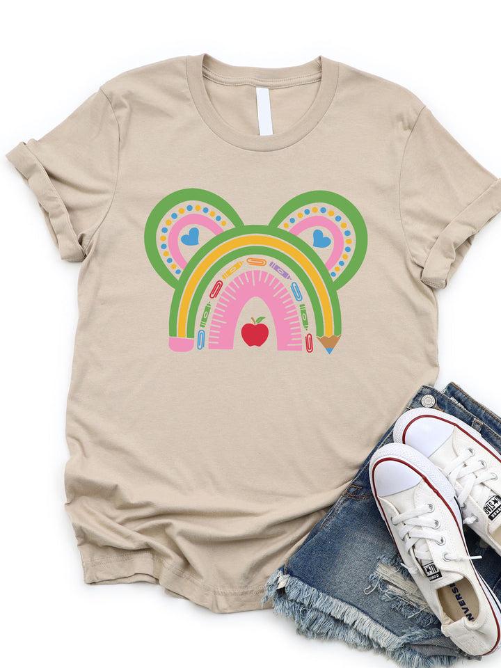 Teacher Minnie Mouse Rainbow Graphic Tee