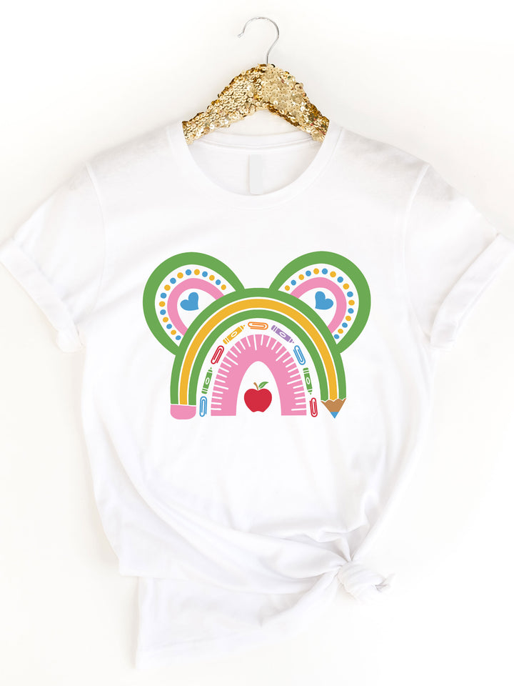 Teacher Minnie Mouse Rainbow Graphic Tee