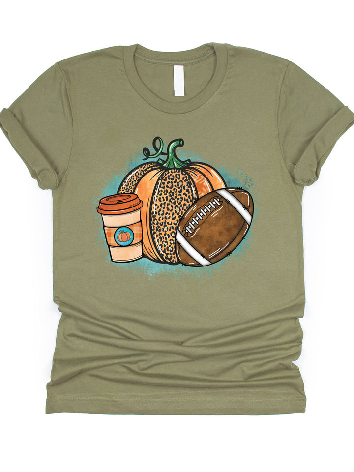 Pumpkins, Lattes, Football Graphic Tee