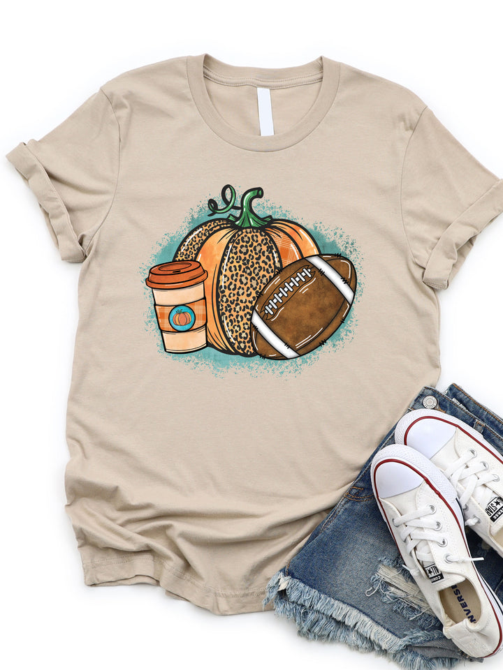 Pumpkins, Lattes, Football Graphic Tee