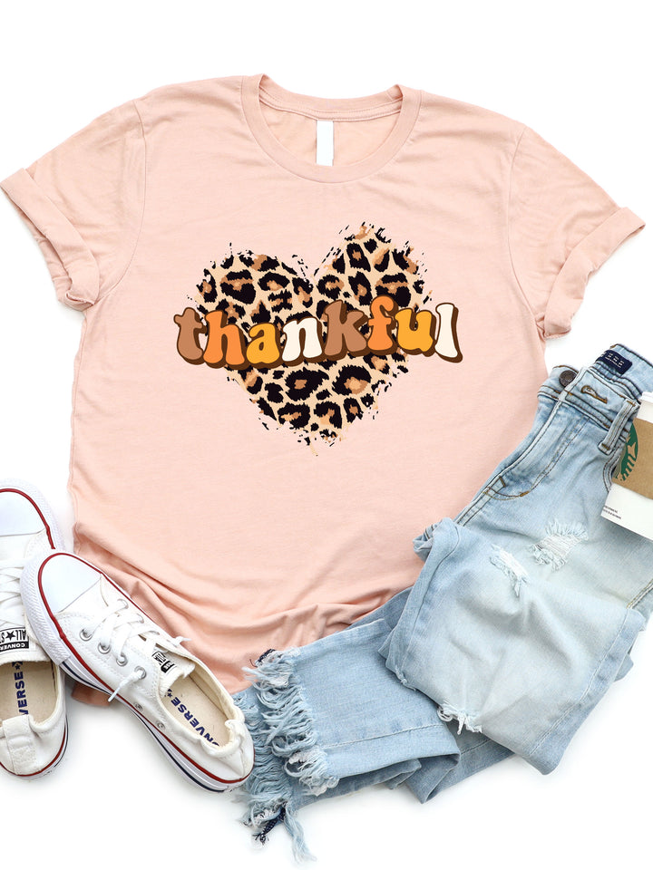 Thankful Cheetah Hearts Graphic Tee