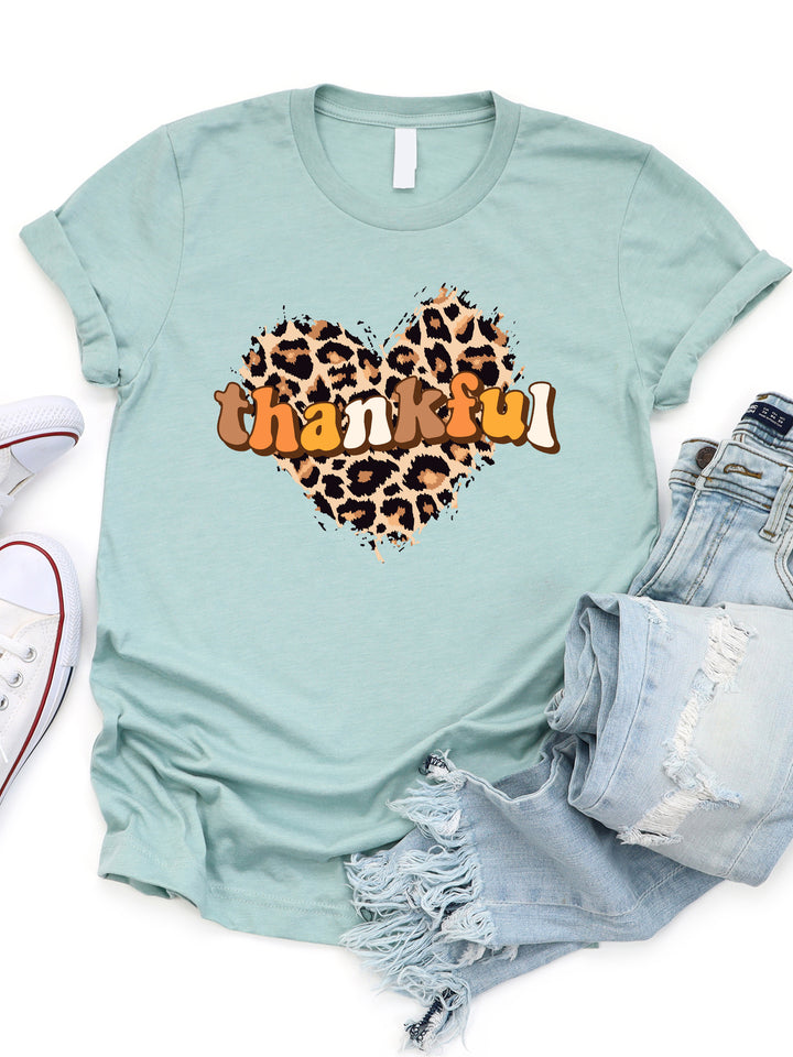 Thankful Cheetah Hearts Graphic Tee