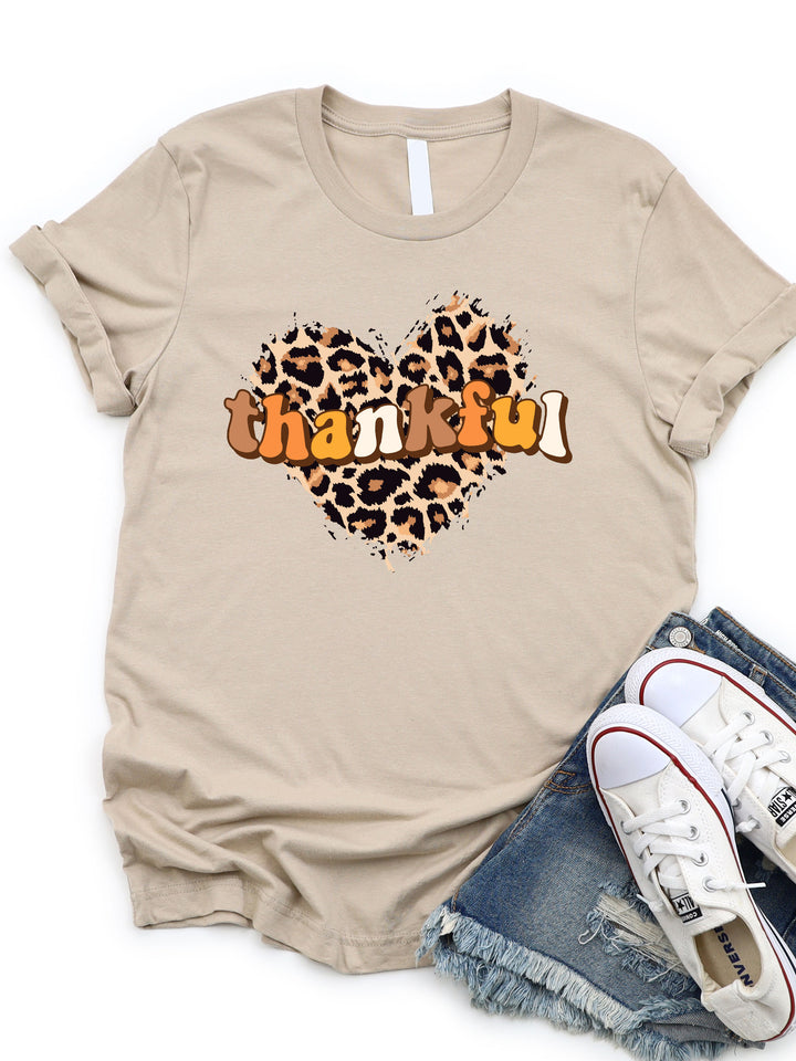 Thankful Cheetah Hearts Graphic Tee