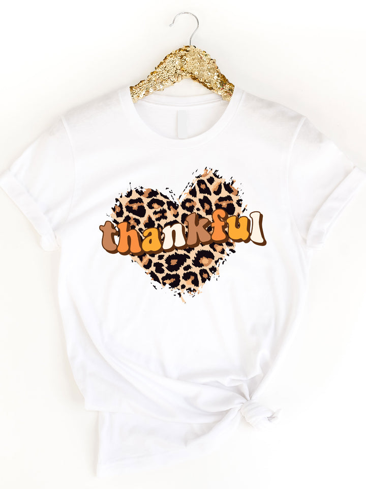 Thankful Cheetah Hearts Graphic Tee