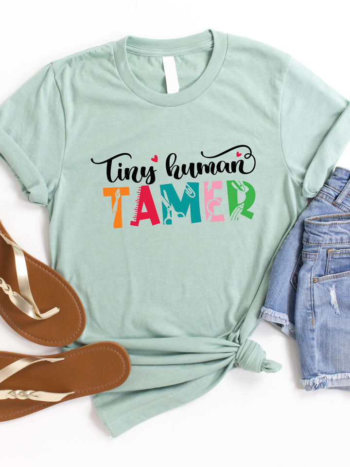 Tiny Human Tamer Teacher Graphic Tee