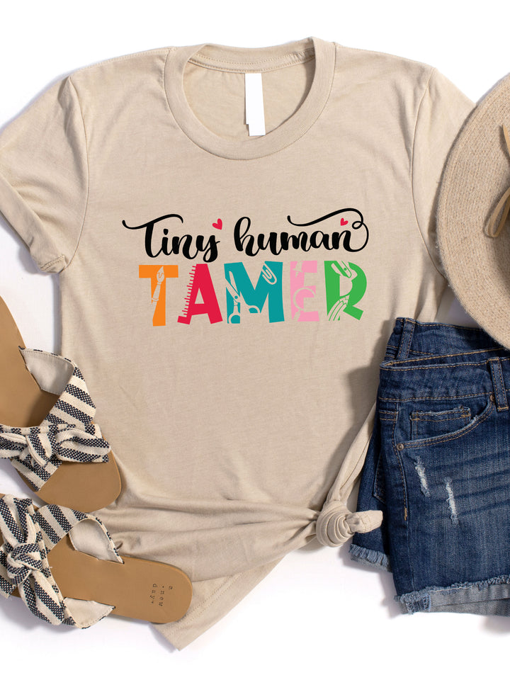 Tiny Human Tamer Teacher Graphic Tee