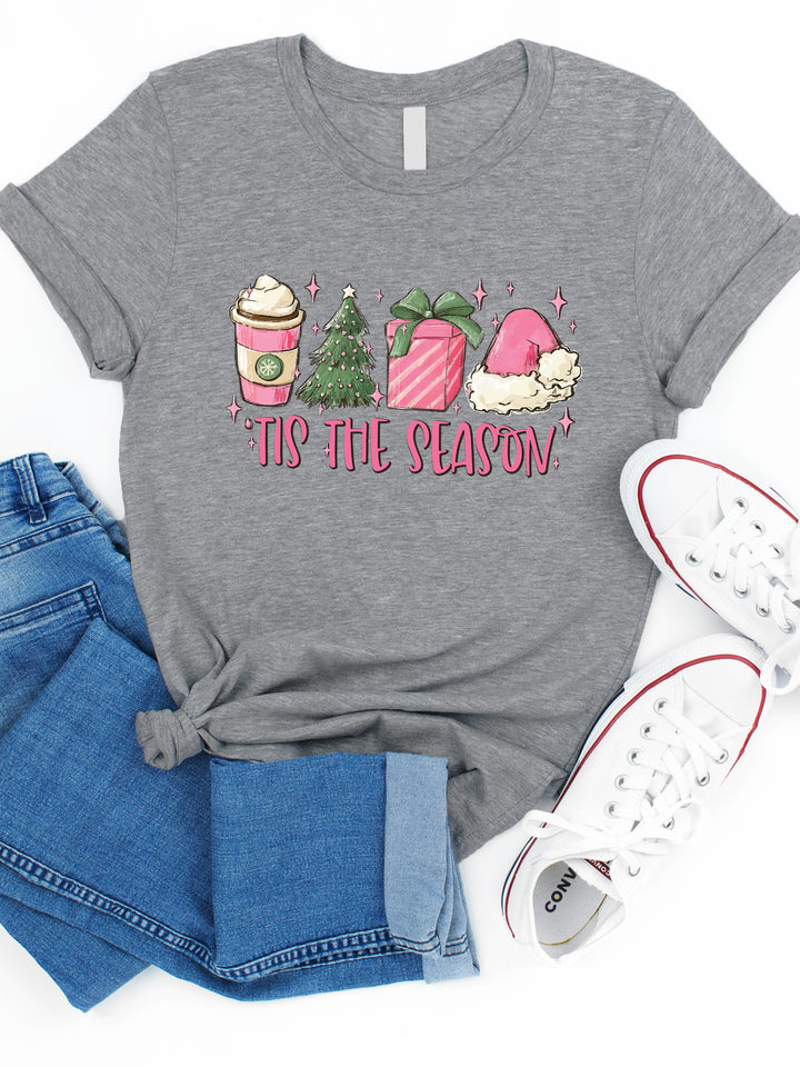 Tis The Season Pink Graphic Tee