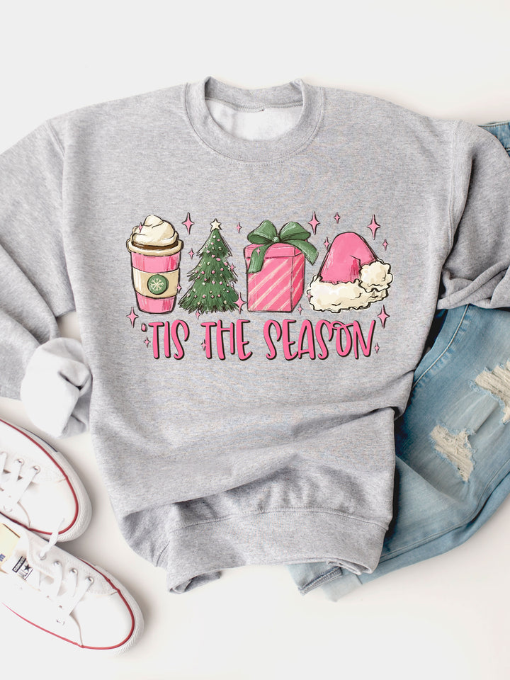 Tis The Season Pink - Christmas Graphic Sweatshirt