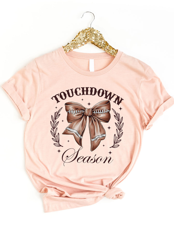 Touchdown Season Coquette Bow Graphic Tee