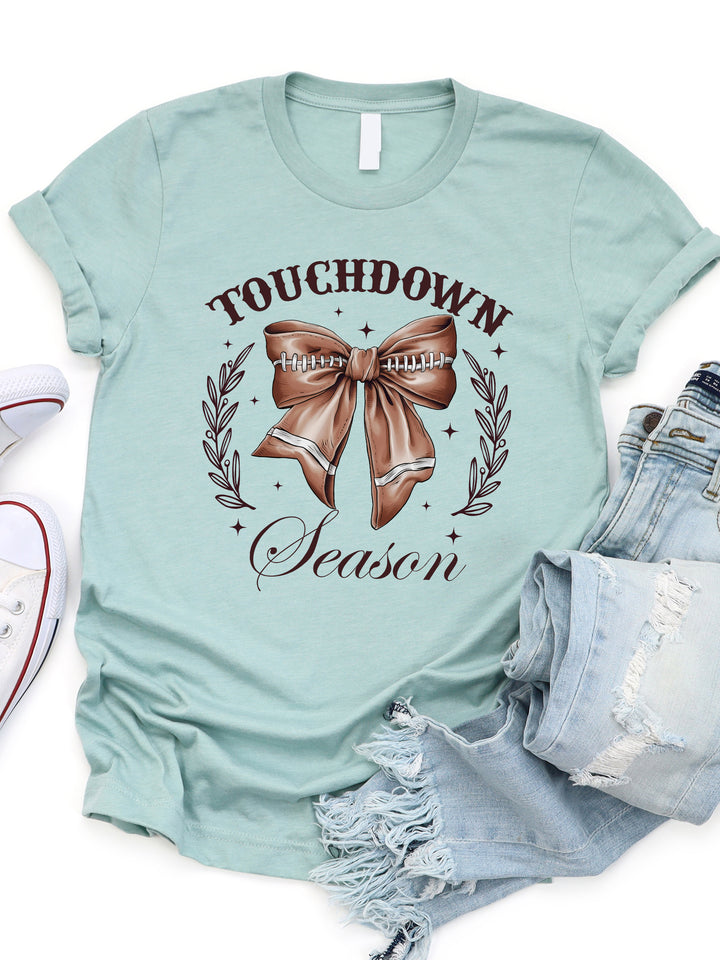 Touchdown Season Coquette Bow Graphic Tee