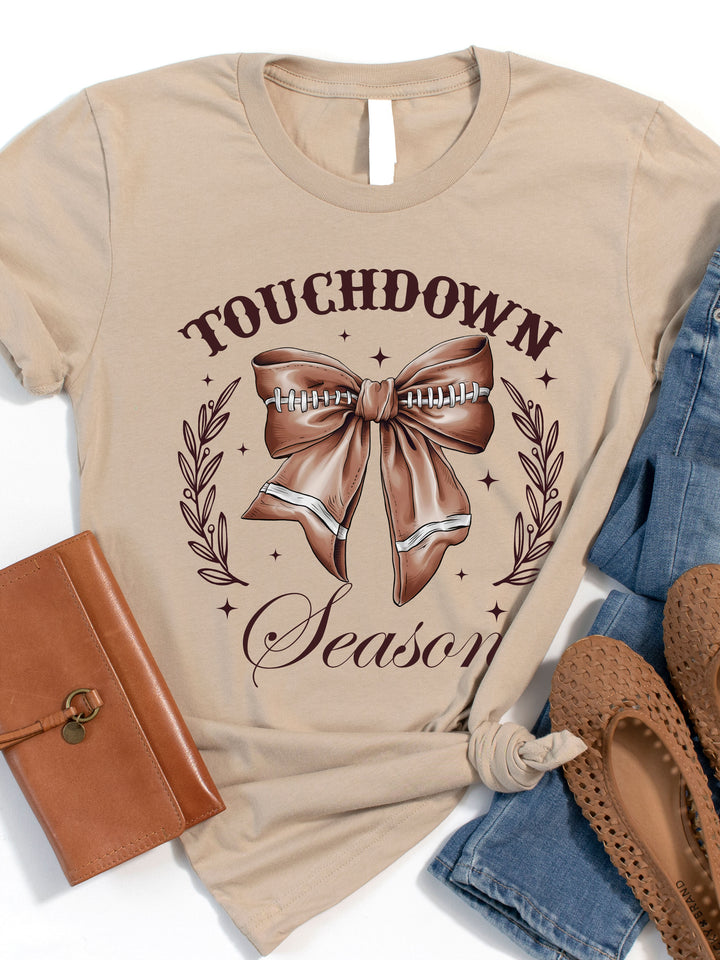 Touchdown Season Coquette Bow Graphic Tee